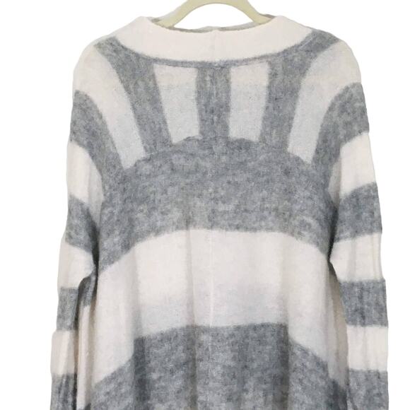 Free People Lafayette Alpaca Mock Neck Poncho XXS Stripe Oversized Long Sweater - Picture 12 of 16